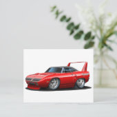 1970年プリマススーパーバードレッドカー ポストカード (スタンド正面)