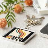 1970年レトロストライプヴィンテージスタイル キーホルダー (側面)