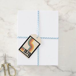 1970年レトロストライプヴィンテージポスター ギフトタグ