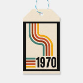 1970年レトロストライプヴィンテージポスター ギフトタグ (正面)