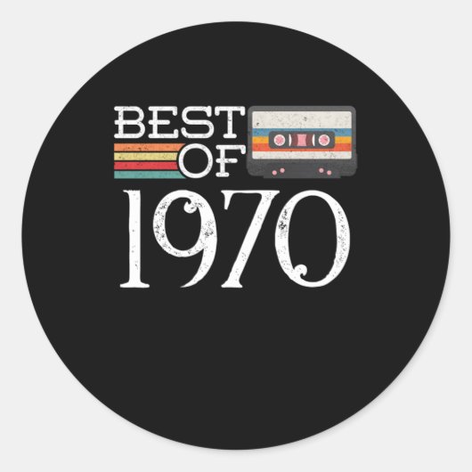 1970年ヴィンテージ50周年誕生日ギフト ラウンドシール (正面)