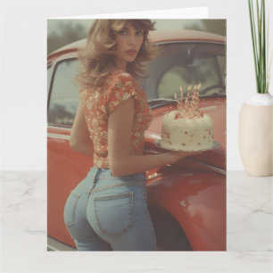 1970年代かわいい女性の誕生日グリーティングカード カード
