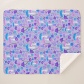 1970年代きのこ花ウッドランドパープルブルー シェルパブランケット (正面(横))