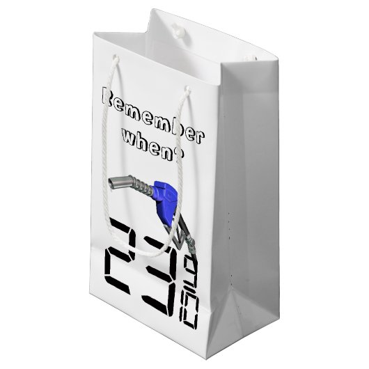 1970年代のガス価格のガソリンノズル スモールペーパーバッグ (正面アングル)