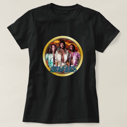 1970年代のクラシックビージーズカスタムアート Tシャツ (デザイン正面)