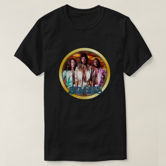 1970年代のクラシックビージーズカスタムアート Tシャツ (デザイン正面)