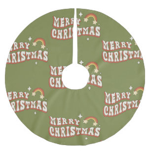 1970年代のグルーヴ・メリークリスマスファンキー ブラッシュドポリエステルツリースカート