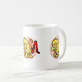 1970年代のスタイルレオライオンとシンボル コーヒーマグカップ (正面右)