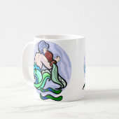 1970年代のスタイル絵画アクエリアスとシンボル コーヒーマグカップ (正面左)