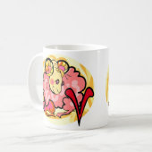 1970年代のスタイル絵画アリーとシンボル コーヒーマグカップ (正面左)