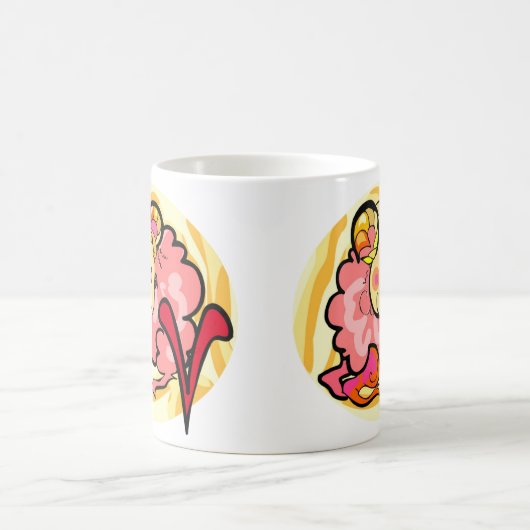 1970年代のスタイル絵画アリーとシンボル コーヒーマグカップ (中央)