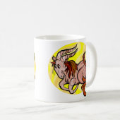 1970年代のスタイル絵画山羊座と記号 コーヒーマグカップ (正面右)