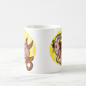 1970年代のスタイル絵画山羊座と記号 コーヒーマグカップ (中央)
