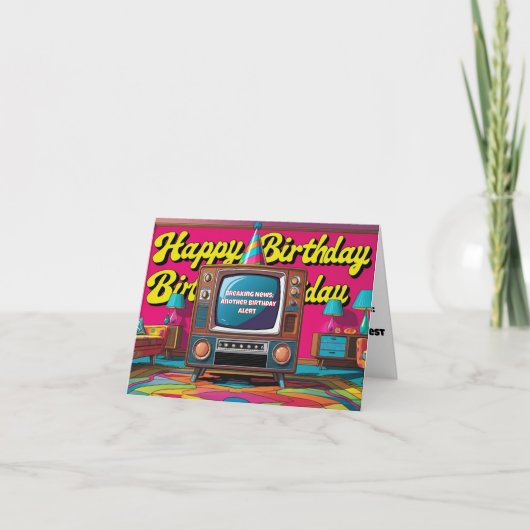 1970年代のテレビの誕生日シーン カード (正面)