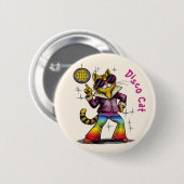 1970年代のディスコ猫、70年代のスタイルディスコ 缶バッジ (正面&裏面)