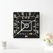 1970年代のトラッククラシック速度計 スクエア壁時計 (ホーム)