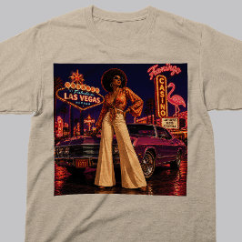 1970年代のラスベガス レトロな黒人女性 ヴィンテージ Tシャツ