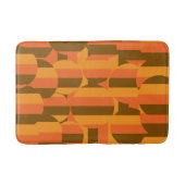 1970年代のレトロでグルーヴィーな幾何学アート バスマット (正面)
