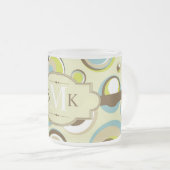 1970年代のレトロサークルすりガラスのコーヒーマグカップ フロストグラスマグカップ (正面右)