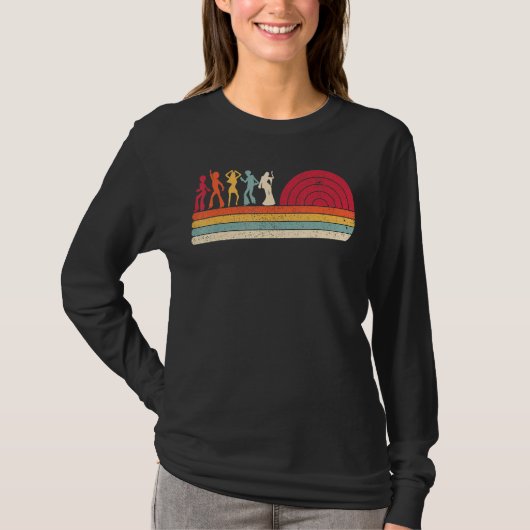 1970年代のレトロスタイルディスコ踊り70年代をテーマにしたCostum Tシャツ (正面)