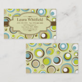 1970年代のレトロ円パターンプリント名刺 名刺 (正面/裏面)