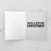 1970年代のレトロ赤いジンジャーキャットおもしろいクリスマスカード シーズンカード (内部)