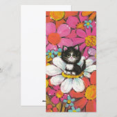 1970年代のヴィンテージ春子猫の花 シーズンカード (正面/裏面)