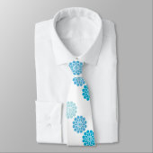 1970年代のヴィンテージ風 青い花柄 ネクタイ (タイ)