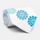 1970年代のヴィンテージ風 青い花柄 ネクタイ (ロール)