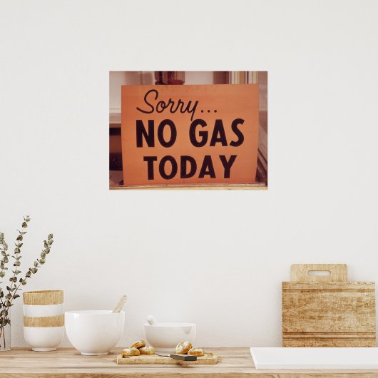 1970年代の今日はガス無しヴィンテージ ポスター (キッチン)