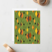 1970年代の原子ダイヤモンド ノートカード (正面/裏面インサイチュ)