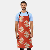 1970年代の大ヴィンテージレトロフローラ エプロン (着用した状態)