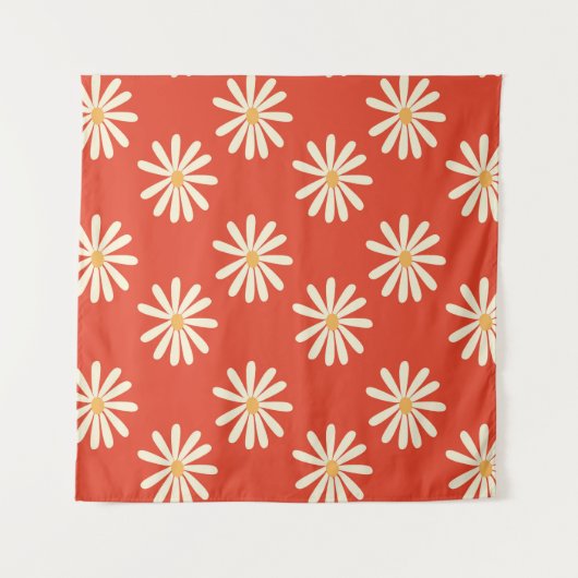 1970年代の大ヴィンテージレトロフローラ タペストリー (正面)