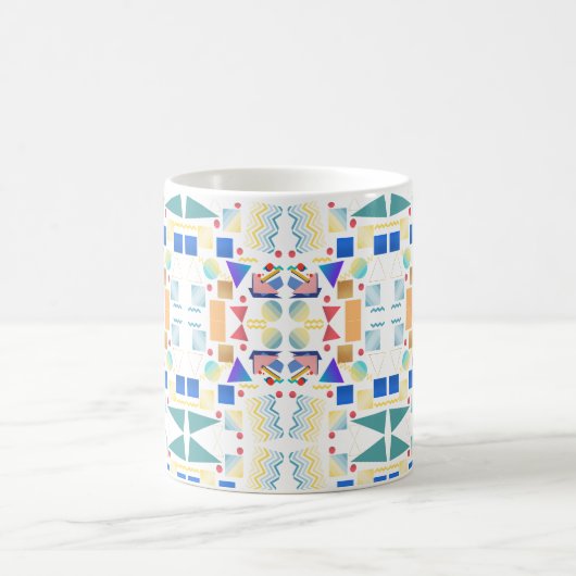 1970年代の幾何モダンヴィンテージ模様 コーヒーマグカップ (中央)