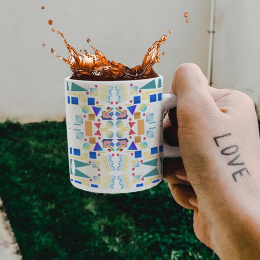 1970年代の幾何モダンヴィンテージ模様 コーヒーマグカップ