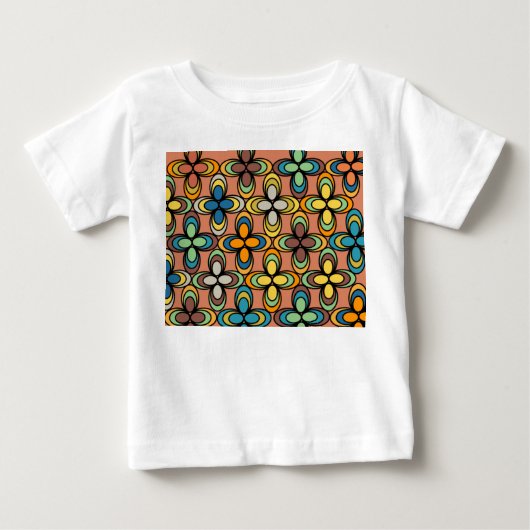 1970年代の楕円形の花 ベビーTシャツ (正面)