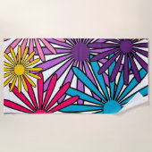 1970年代の花 ビーチタオル (正面)