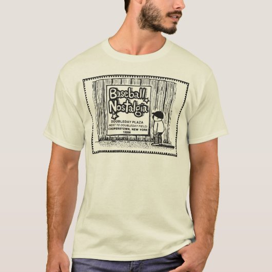 1970年代の野球の懐かしさフェンス ロゴ Tシャツ (正面)