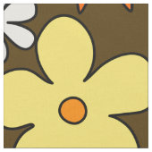 1970年代スタイル花柄織物 ファブリック (クローズアップ)