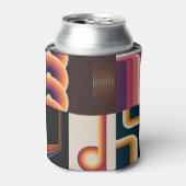 1970年代スタイル:レトロカラフル背景 缶クーラー (缶正面)