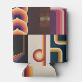 1970年代スタイル:レトロカラフル背景 缶クーラー (裏面)