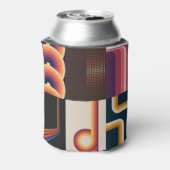 1970年代スタイル:レトロカラフル背景 缶クーラー (缶裏面)