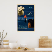 1970年代ソ連航空旅行ポスター 欧州からアジアへ ポスター (キッチン)