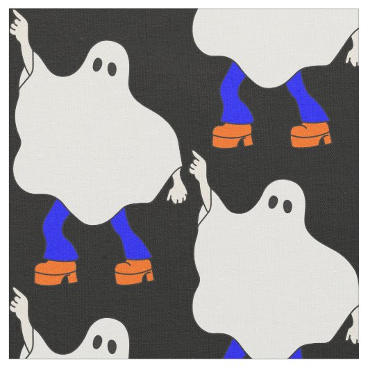 1970年代ディスコのハロウィーン幽霊グルービー ファブリック (クローズアップ)