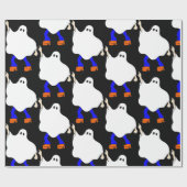 1970年代ディスコのハロウィーン幽霊グルービー ラッピングペーパー (フラット)