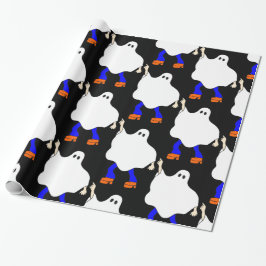 1970年代ディスコのハロウィーン幽霊グルービー ラッピングペーパー