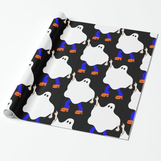 1970年代ディスコのハロウィーン幽霊グルービー ラッピングペーパー (アンロールド)