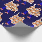 1970年代ディスコ・ハロウィーンフローラ幽霊 ラッピングペーパー (角)