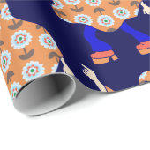 1970年代ディスコ・ハロウィーンフローラ幽霊 ラッピングペーパー (ロールコーナー)