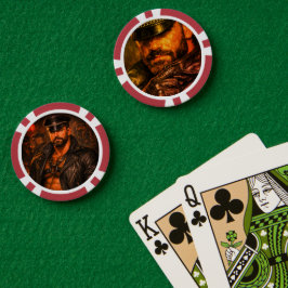 1970年代バイカー革ダディポーカーチップ - 両面 ポーカーチップ